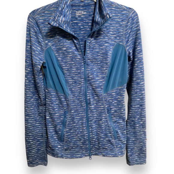 ZELLA Womens Activewear Light Blue Full Zip  Lightweight Track Jacket Medium - Picture 1 of 12
